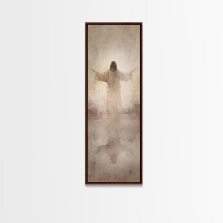 Radiant Dawn Calm | Framed Canvas Print | Narrow Art | Christian Art Canvas | Jesus Painting | Christian Christmas Art | Modern Christian A