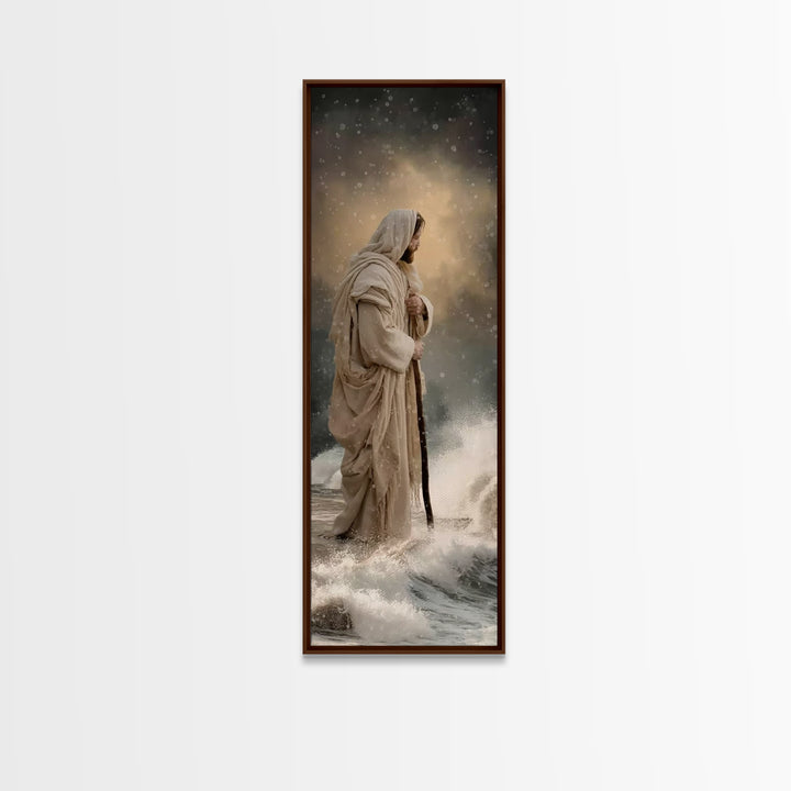 Stormless Horizon Light – Framed Canvas Print – Skinny Art – Jesus Painting – Christian Art – Christian Wall Art – Christian Christmas Art