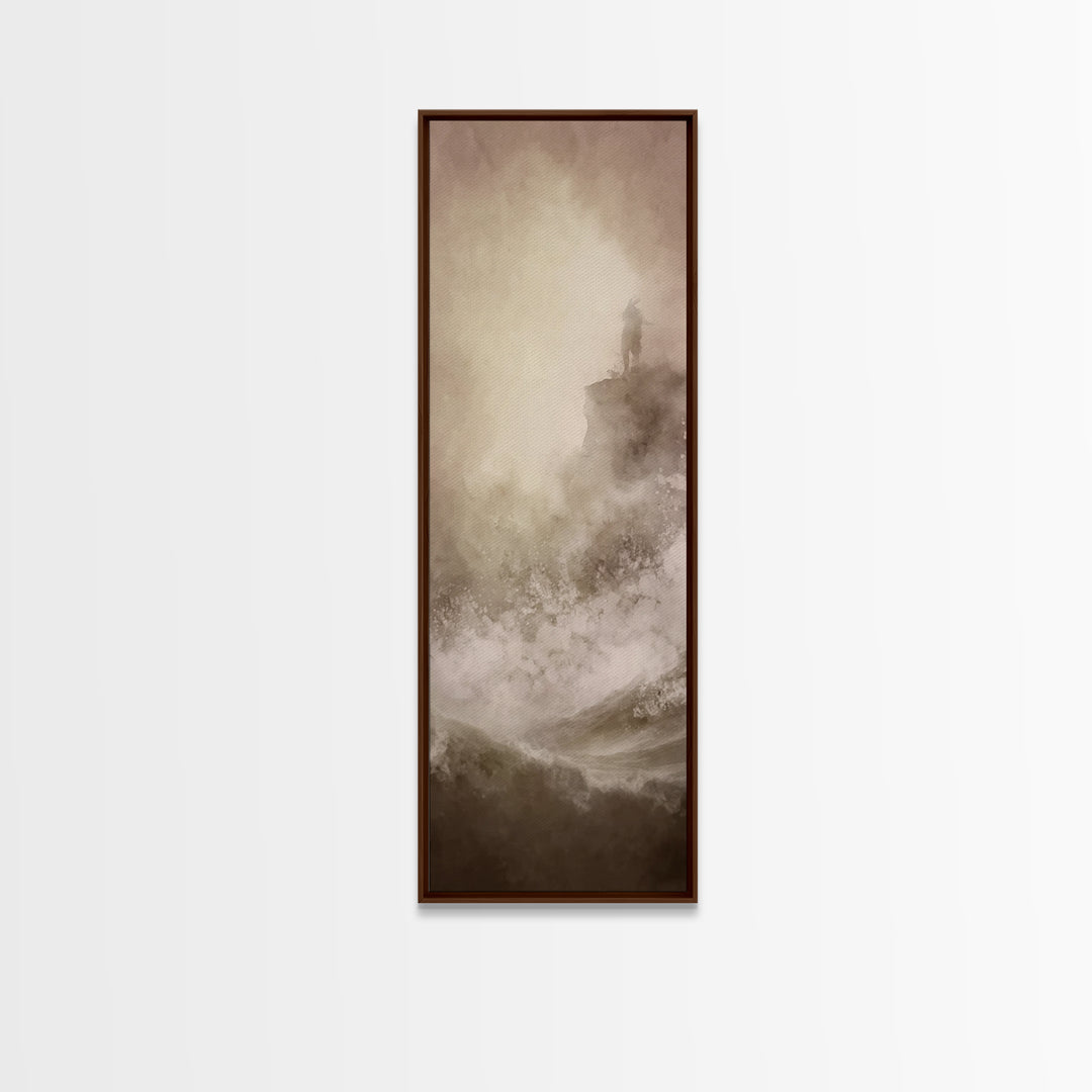 Cloudborne Serenity, Framed Canvas Print, Narrow Art, Christian Art Canvas, Christian Painting, Jesus Art Print, Christian Christmas Art