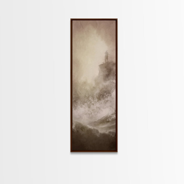 Cloudborne Serenity, Framed Canvas Print, Narrow Art, Christian Art Canvas, Christian Painting, Jesus Art Print, Christian Christmas Art