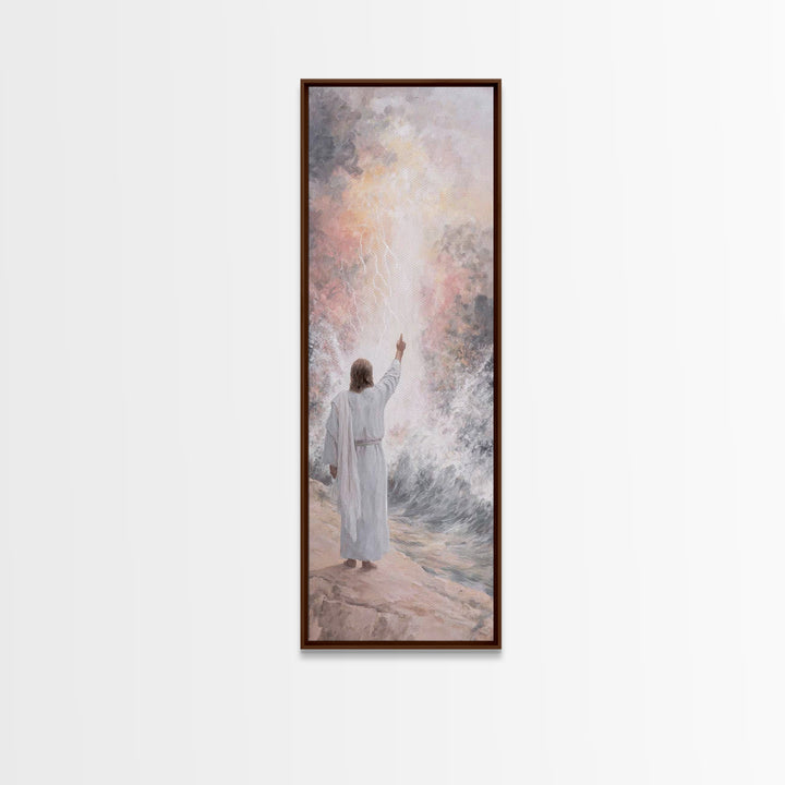 Light of Promise, Framed Canvas Print, Narrow Art, Christian Art Canvas, Jesus Painting, Christian Gift Ideas, Christmas Decor
