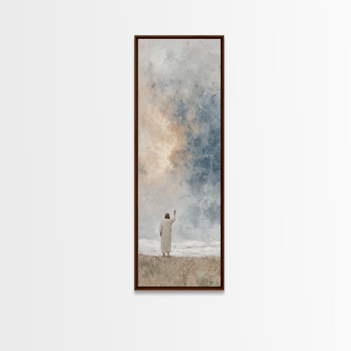 Thunder Glory | Framed Canvas Print | Tall Skinny Art Print | Christian Wall Art | Jesus Painting | Christian Christmas Art | Christian Dec