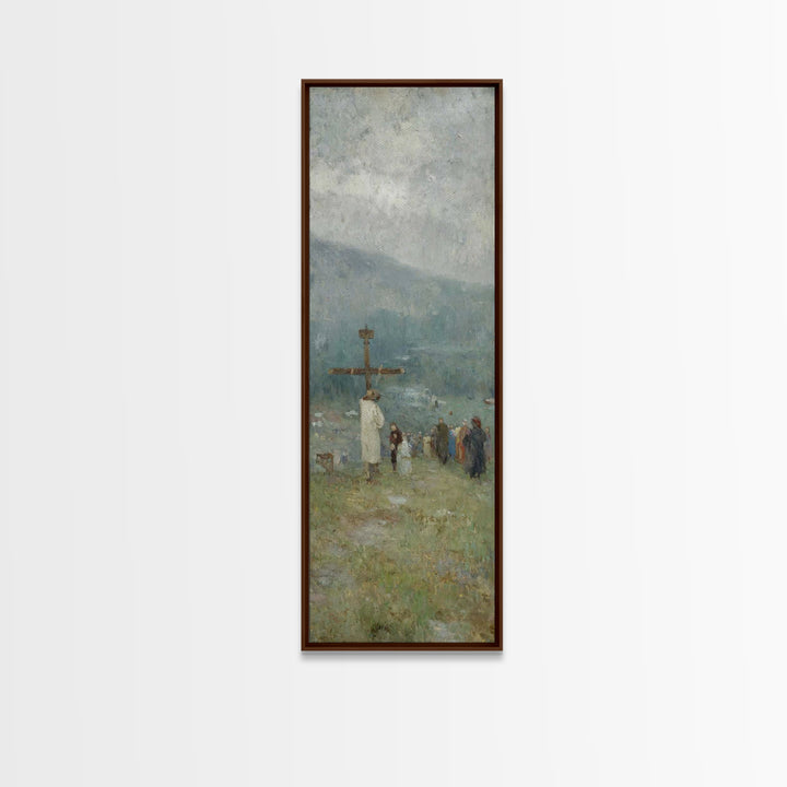 Pilgrim Of Grace | Framed Canvas Print | Christian Wall Art | Jesus Painting Canvas | Skinny Art | Christian Christmas Art | Christian Deco