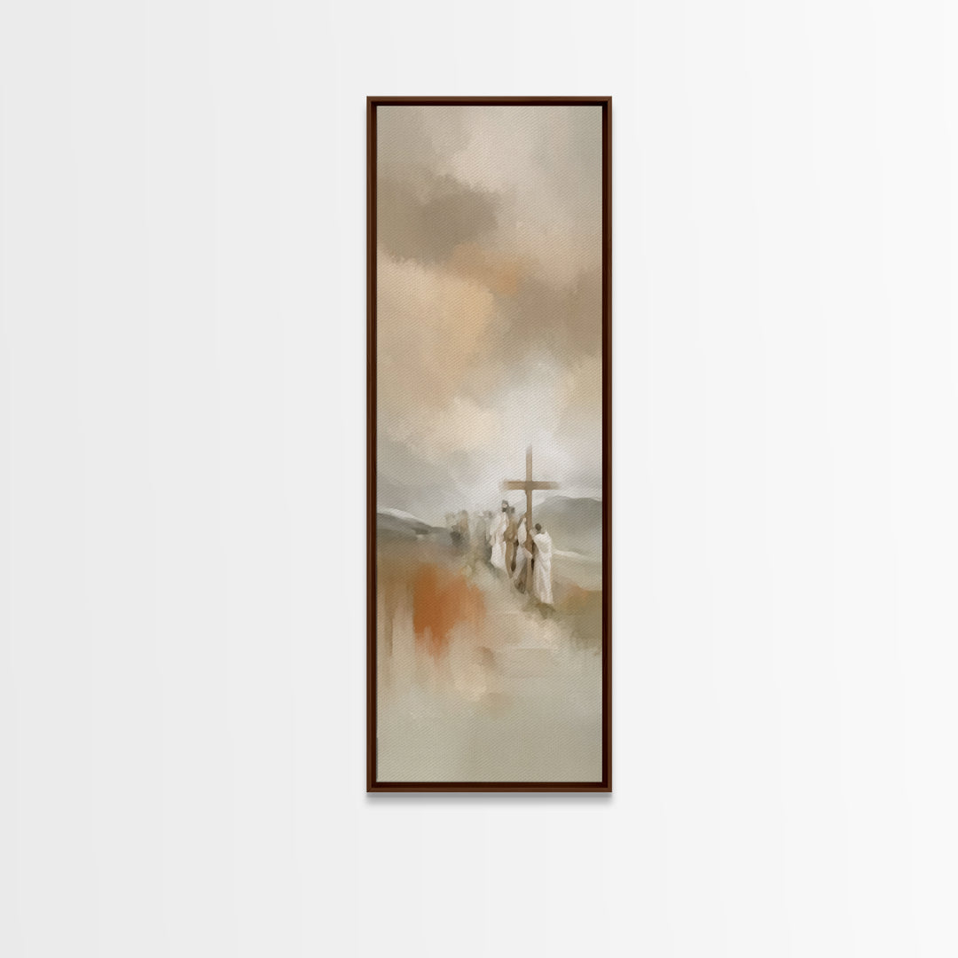 Silent Compassion | Framed Canvas Print | Christian Art Canvas | Jesus Painting | Tall Narrow Wall Art | Christian Gift Ideas | Christian A