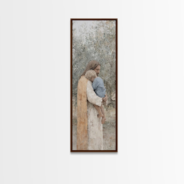 Heavenward Path – Framed Canvas Print – Christian Art Canvas – Jesus Painting – Tall Narrow Wall Art – Christian Decor – Christmas Canvas W