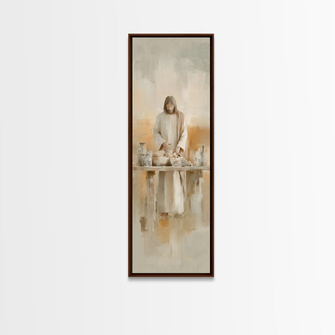 Gathering Of Light | Framed Canvas Print | Christian Wall Art | Christian Art Canvas | Jesus Painting | Tall Skinny Art Print | Christian C
