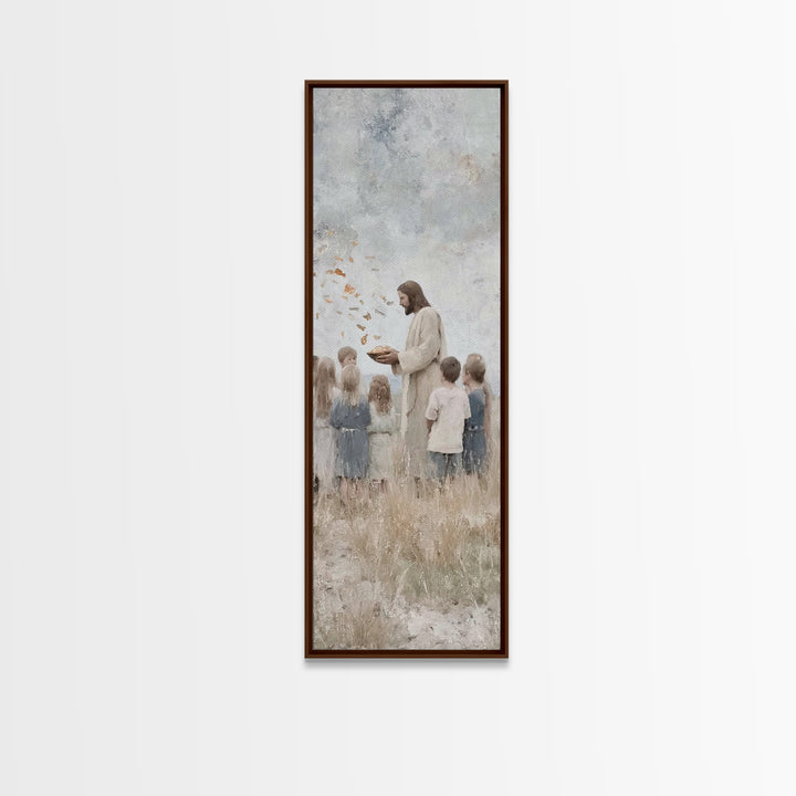 Heaven’s Little Ones – Framed Canvas Print – Jesus Painting – Christian Wall Art – Christian Art Canvas – Modern Christian Art – Christian