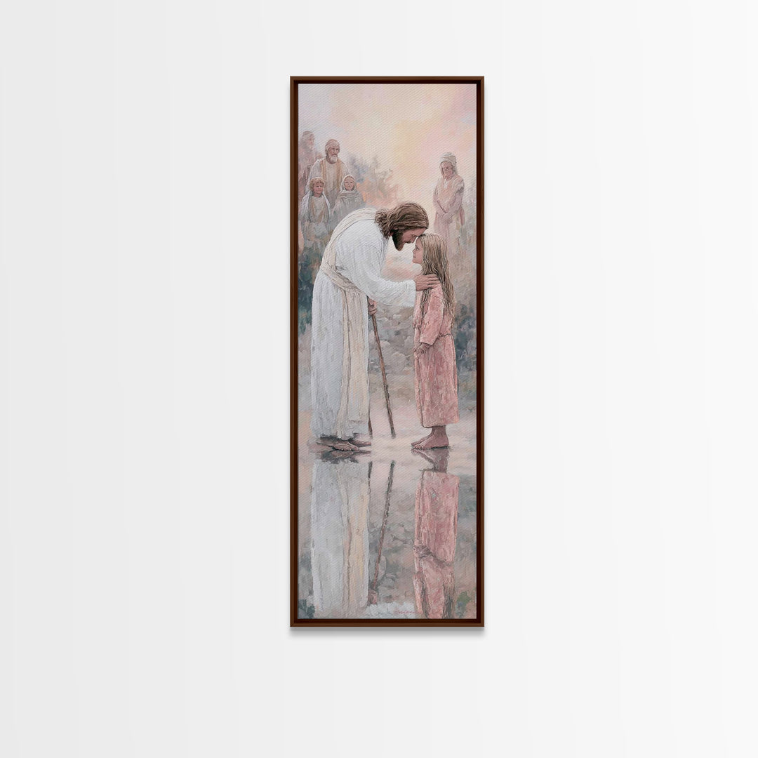 Tender Healing Light – Framed Canvas Print – Christian Art Canvas – Jesus Painting – Christian Wall Art – Subtle Christian Art – Christian