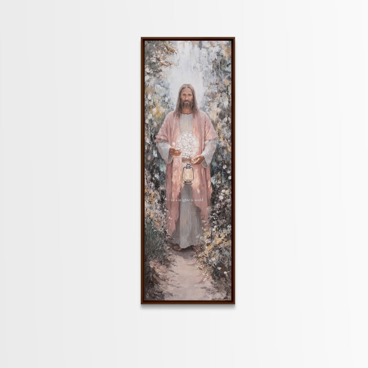 Light Of The Path – Framed Canvas Print – Christian Wall Art – Christian Art Canvas – Jesus Painting – Subtle Christian Art – Christian Dec