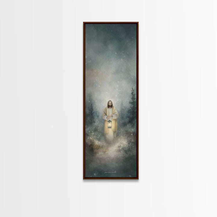 Light Of Mercy – Framed Canvas Print – Christian Art Canvas – Jesus Painting – Christian Wall Art – Skinny Art – Christian Christmas Art