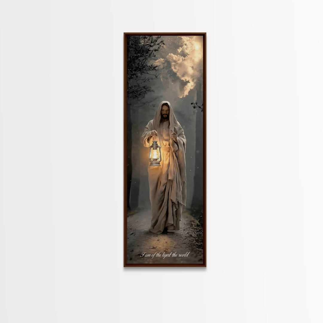 Radiant Redeemer – Framed Canvas Print – Christian Wall Art – Christian Art Canvas – Jesus Christmas Art – Tall Skinny Art Print – Christia