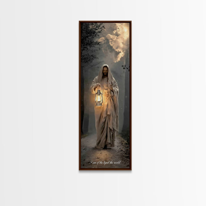 Radiant Redeemer – Framed Canvas Print – Christian Wall Art – Christian Art Canvas – Jesus Christmas Art – Tall Skinny Art Print – Christia