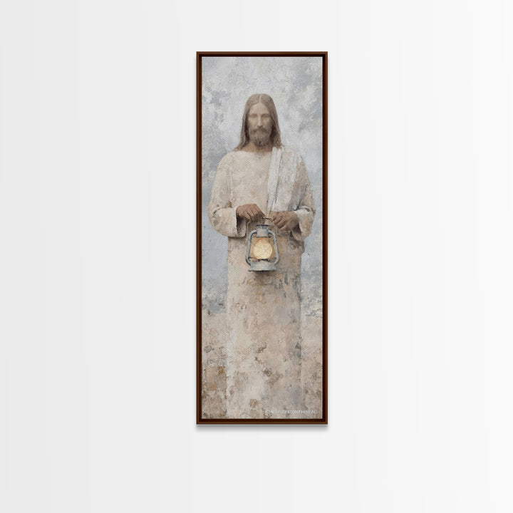Holy Stillness – Framed Canvas Print – Christian Wall Art – Christian Art Canvas – Jesus Painting – Tall Narrow Wall Art – Christian Christ
