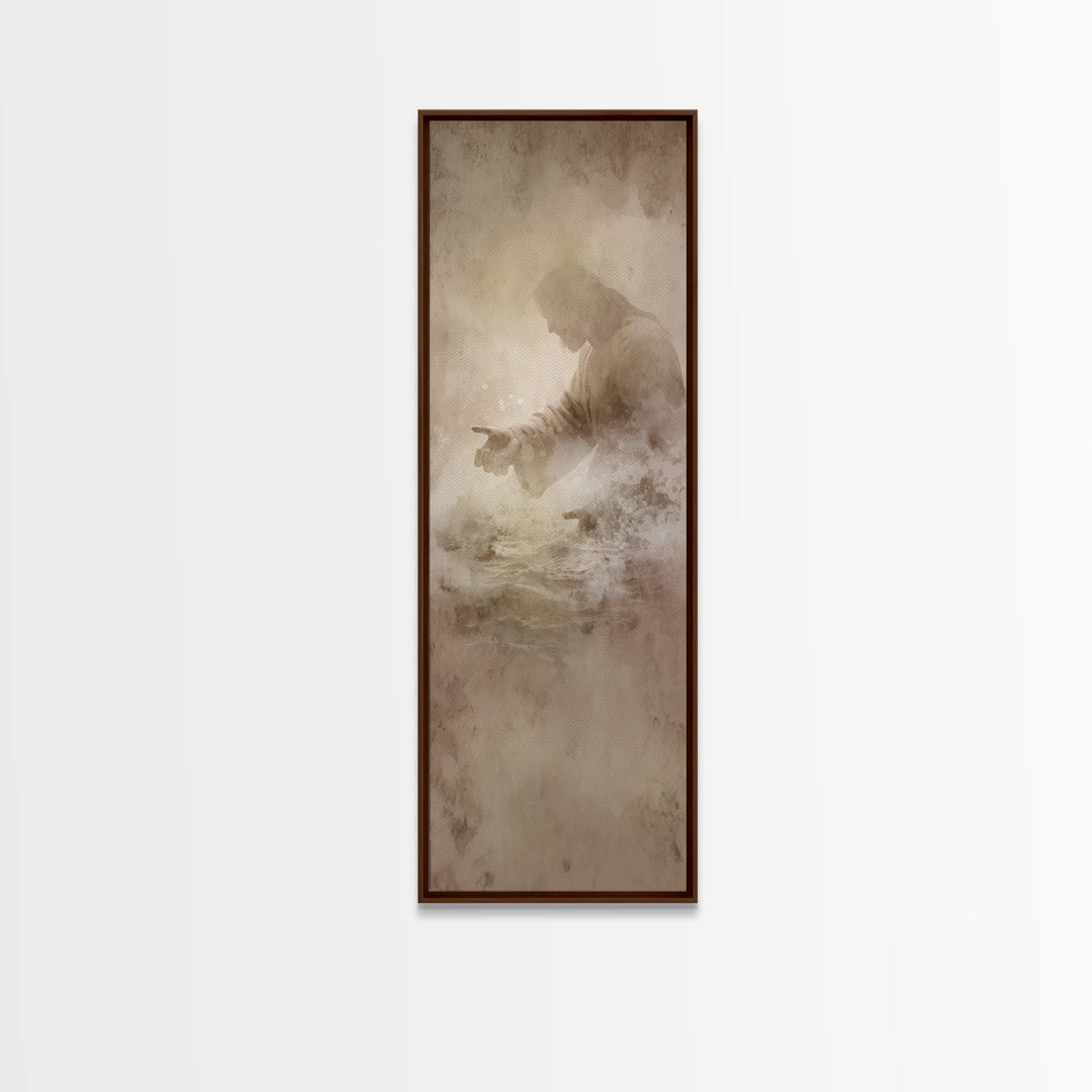 Guiding Grace Path – Framed Canvas Print – Christian Wall Art – Modern Christian Art – Tall Narrow Wall Art – Jesus Painting