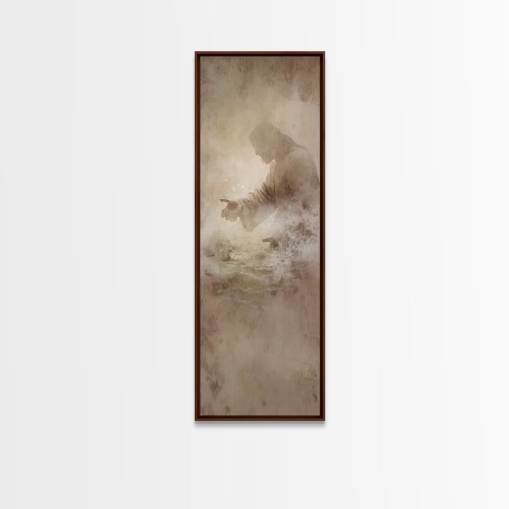 Guiding Grace Path – Framed Canvas Print – Christian Wall Art – Modern Christian Art – Tall Narrow Wall Art – Jesus Painting