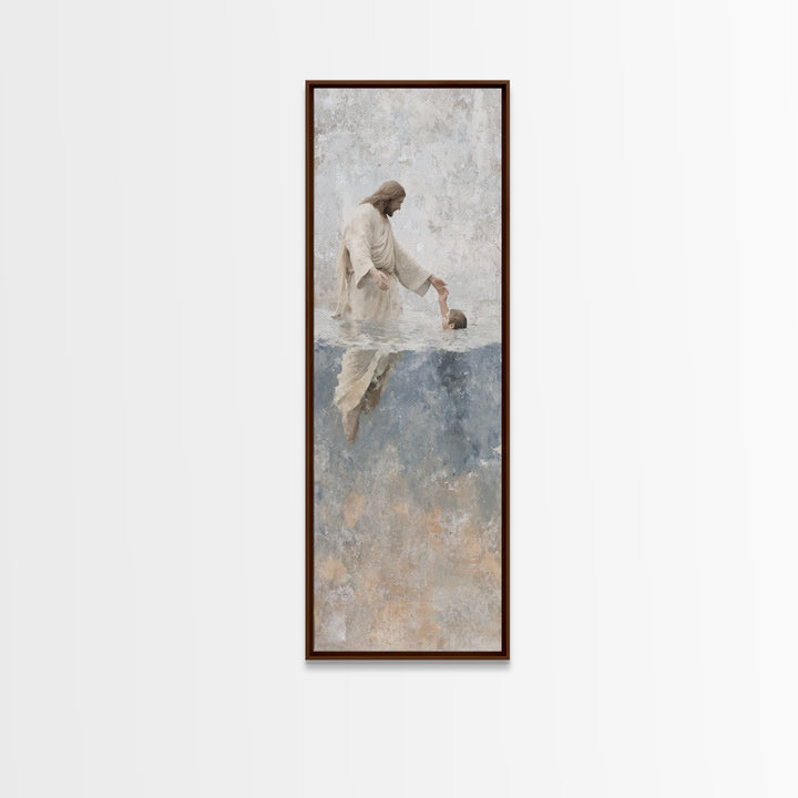 Stillness Of Faith – Framed Canvas Print – Christian Art Canvas – Christian Wall Art – Skinny Art – Jesus Painting