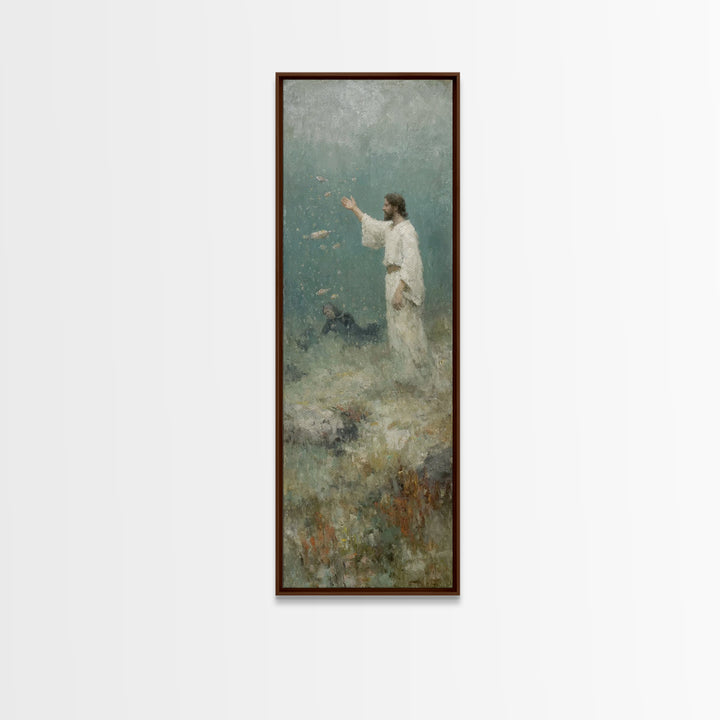 Rising In Grace – Framed Canvas Print – Christian Art Canvas – Christian Wall Art – Skinny Art – Jesus Painting
