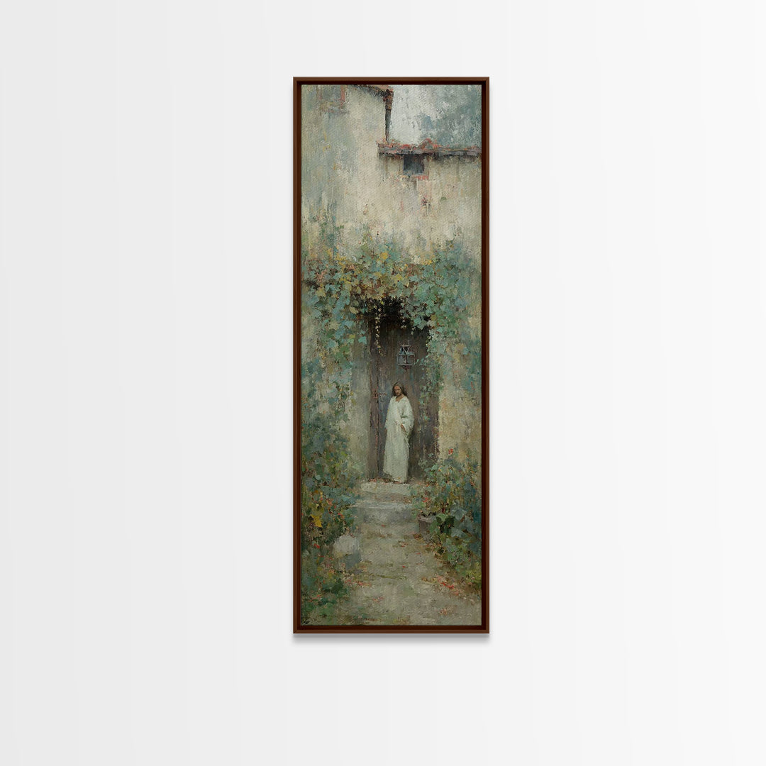 Doorway Of Grace – Framed Canvas Print – Tall Narrow Wall Art – Christian Wall Art – Jesus Painting – Christmas Art
