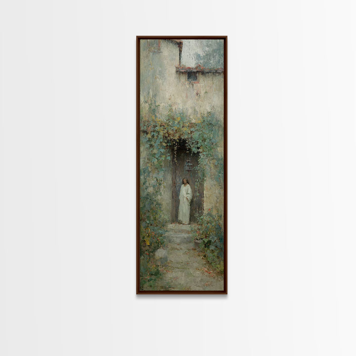 Doorway Of Grace – Framed Canvas Print – Tall Narrow Wall Art – Christian Wall Art – Jesus Painting – Christmas Art