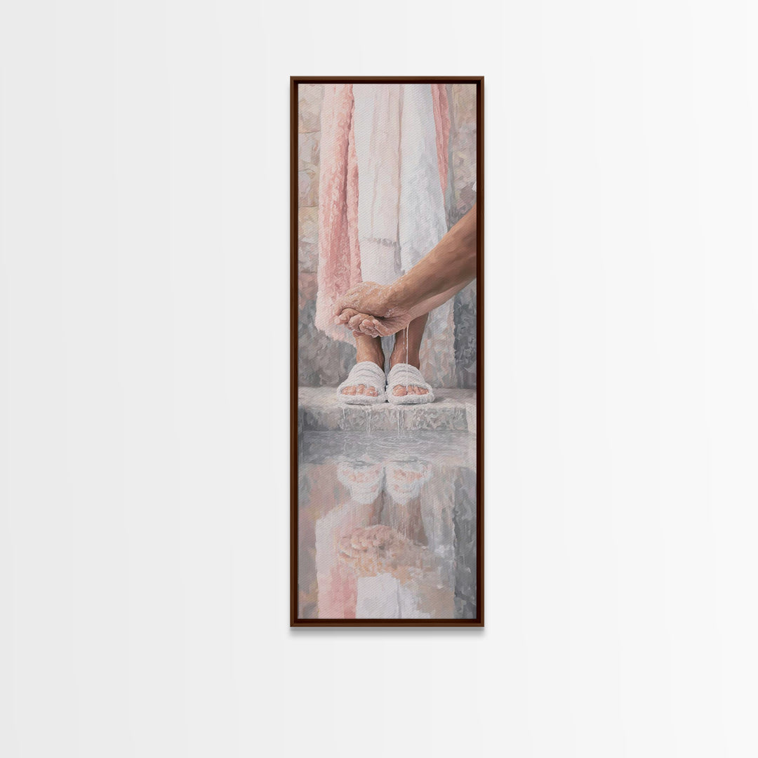 Servant Of Grace | Framed Canvas Print | Jesus Painting | Christian Wall Art | Christian Art Canvas | Christian Gift | Tall Skinny Art Prin
