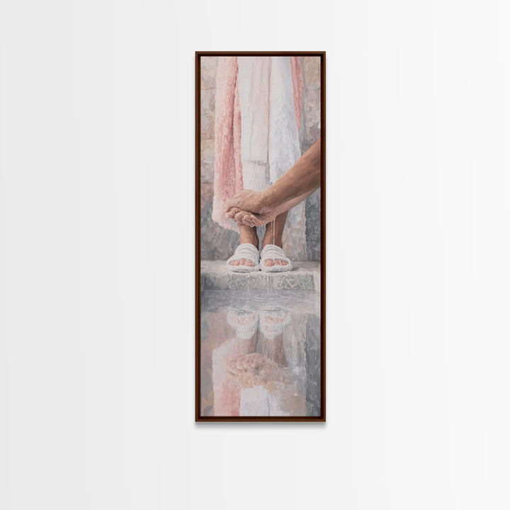 Servant Of Grace | Framed Canvas Print | Jesus Painting | Christian Wall Art | Christian Art Canvas | Christian Gift | Tall Skinny Art Prin