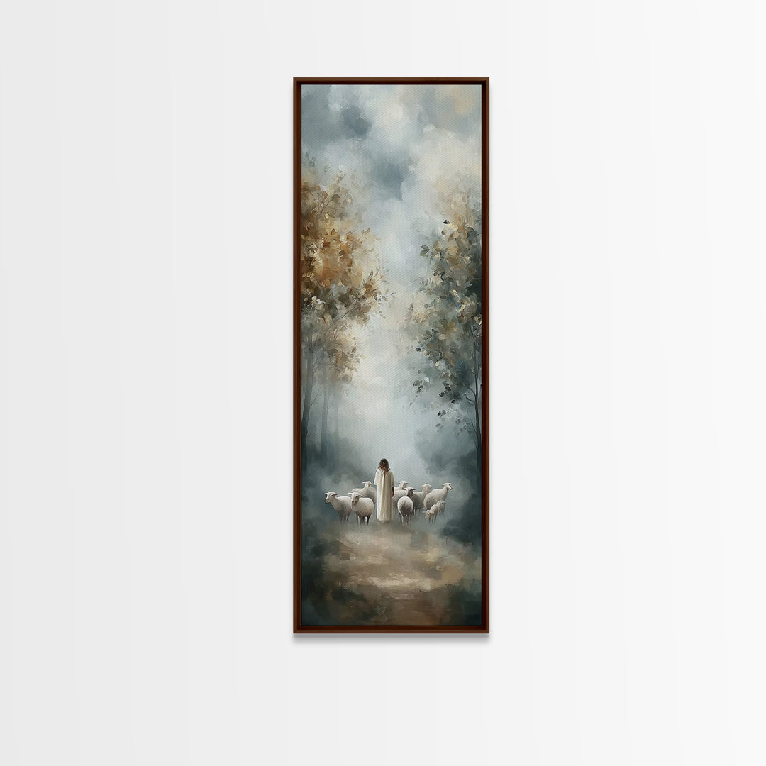 Heavenly Forest Path – Framed Canvas Print – Skinny Art – Christian Art – Jesus Painting – Christian Christmas Artwork