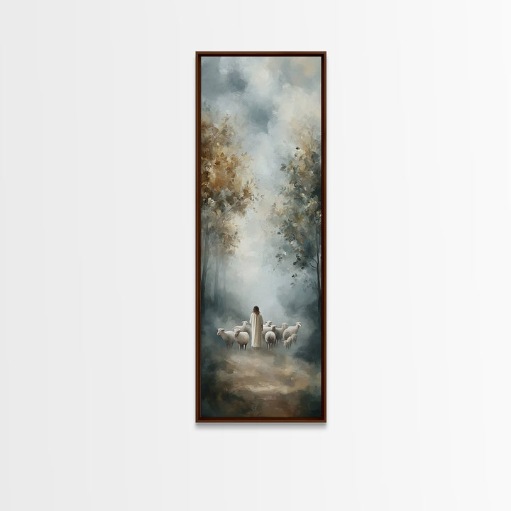 Heavenly Forest Path – Framed Canvas Print – Skinny Art – Christian Art – Jesus Painting – Christian Christmas Artwork