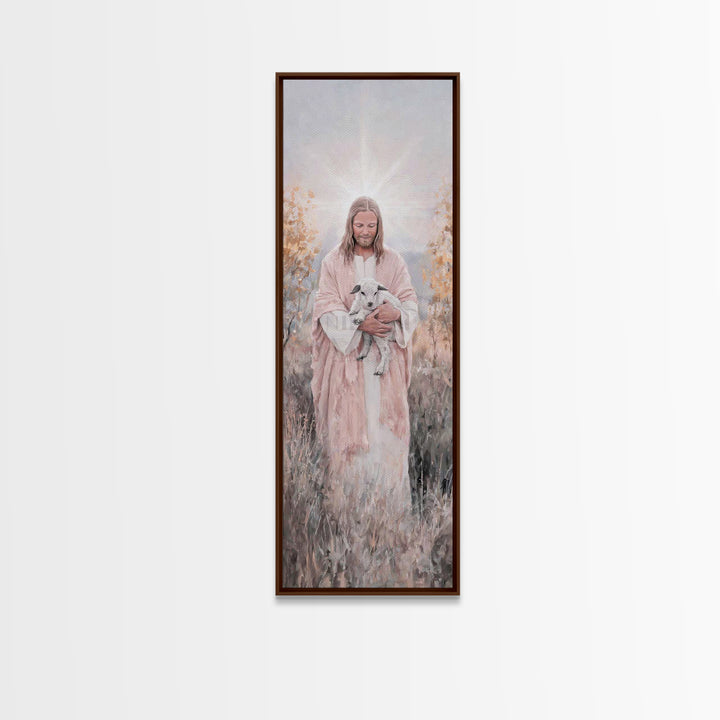 Redeeming Light – Framed Canvas Print – Christian Wall Art – Christian Painting – Tall Skinny Art Print – Jesus Painting – Christian Christ