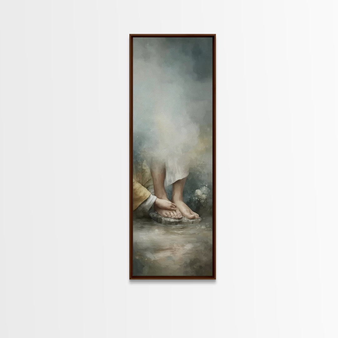 Waters Of Mercy - Framed Canvas Print - Christian Art Canvas - Christian Wall Art - Christian Gift Ideas - Jesus Painting - Narrow Art