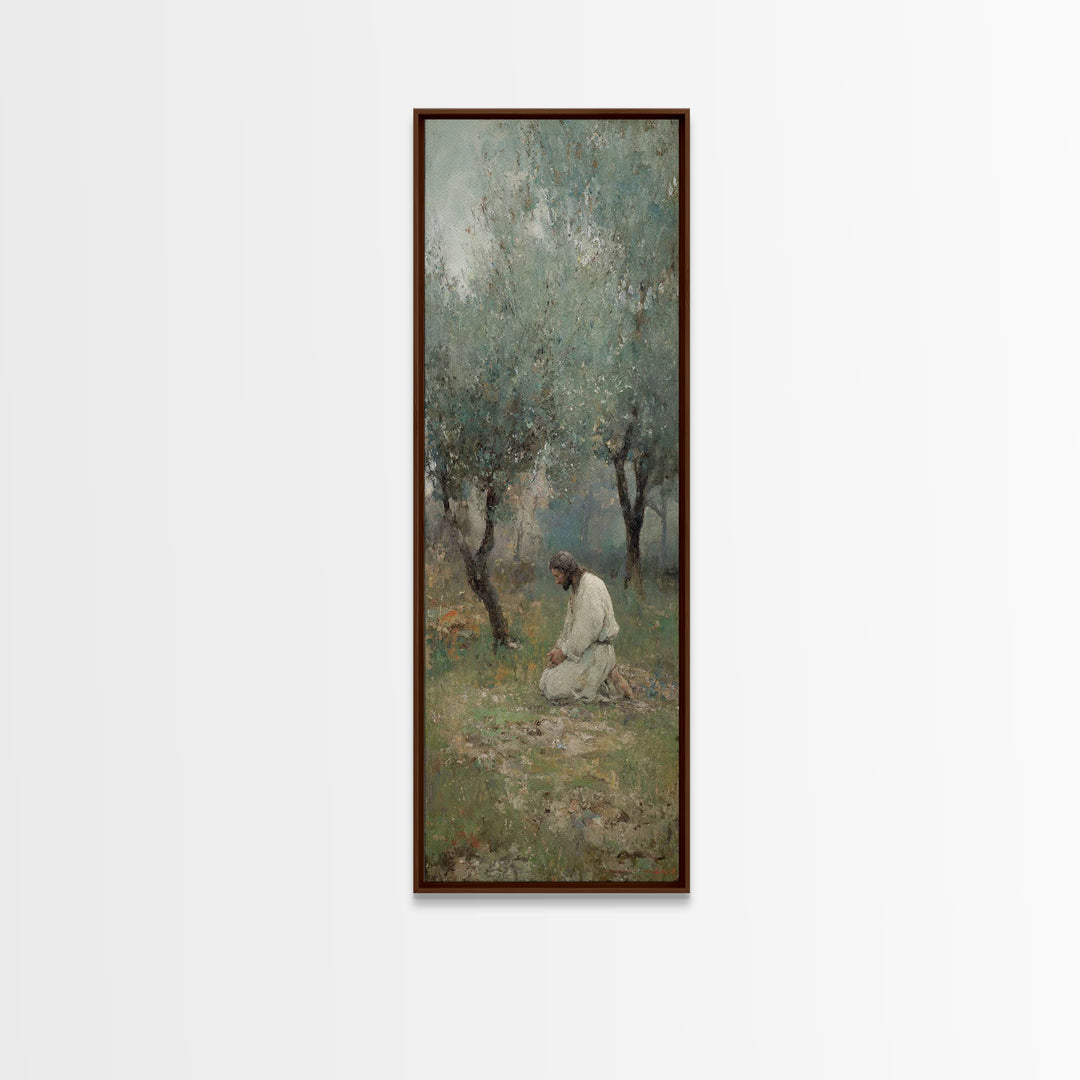 Garden Of Hope – Framed Canvas Print – Christian Art Canvas – Christian Painting – Tall Narrow Wall Art – Jesus Painting – Christian Christ