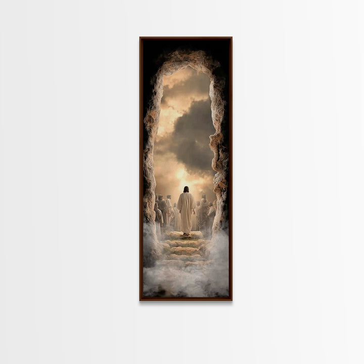 Risen In Glory – Framed Canvas Print – Christian Wall Art – Jesus Painting – Skinny Art – Christian Art Canvas – Modern Christian Art