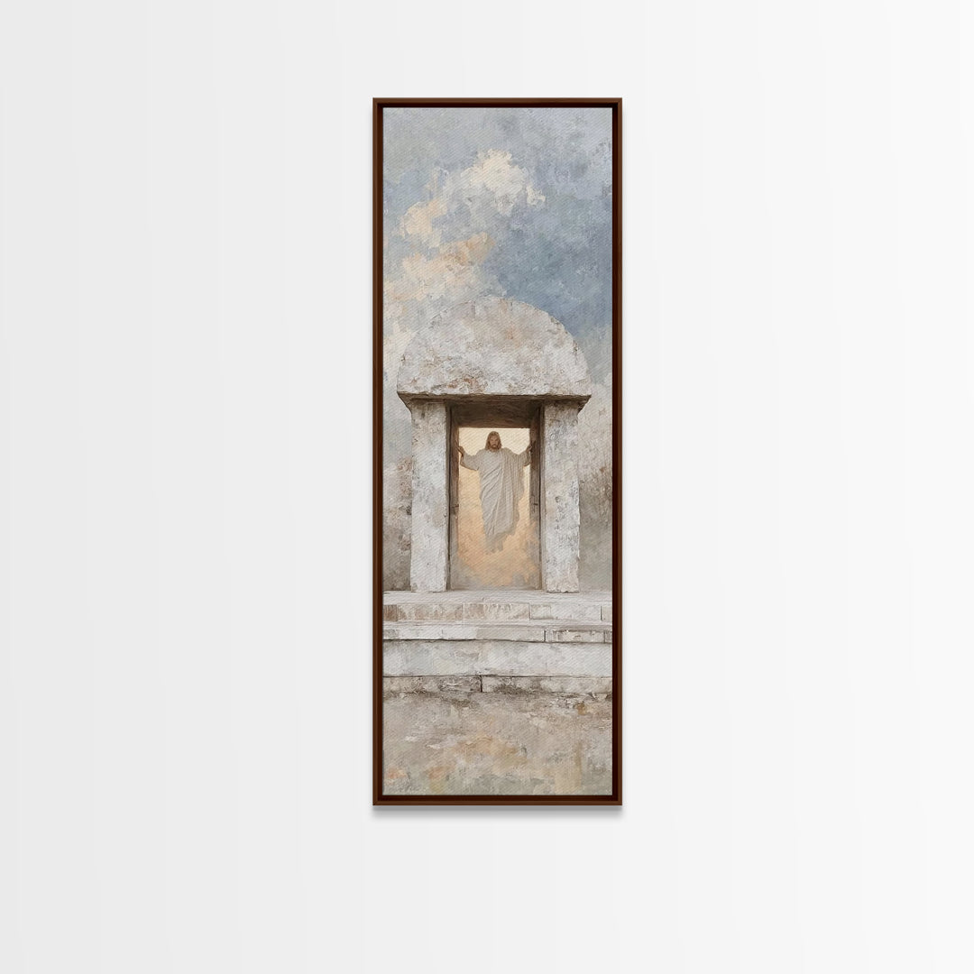 Glory At The Gate – Framed Canvas Print – Christian Art – Jesus Painting – Tall Narrow Wall Art – Christian Wall Art – Christian Art Canvas
