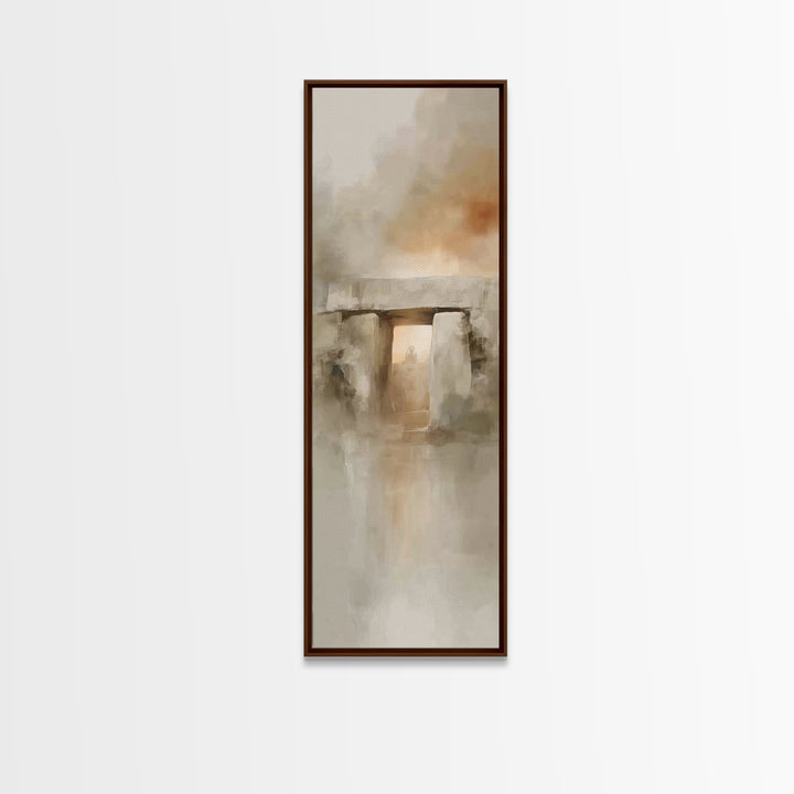 Stone Gate Light - Framed Canvas Print - Skinny Art - Christian Art Canvas - Christian Painting - Christian Wall Art - Christmas Art