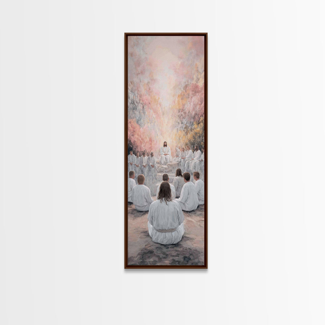 Heavenly Grove Peace - Framed Canvas Print - Narrow Art - Christian Painting - Christian Art Canvas - Christian Wall Art - Christmas Art