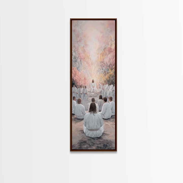 Heavenly Grove Peace - Framed Canvas Print - Narrow Art - Christian Painting - Christian Art Canvas - Christian Wall Art - Christmas Art