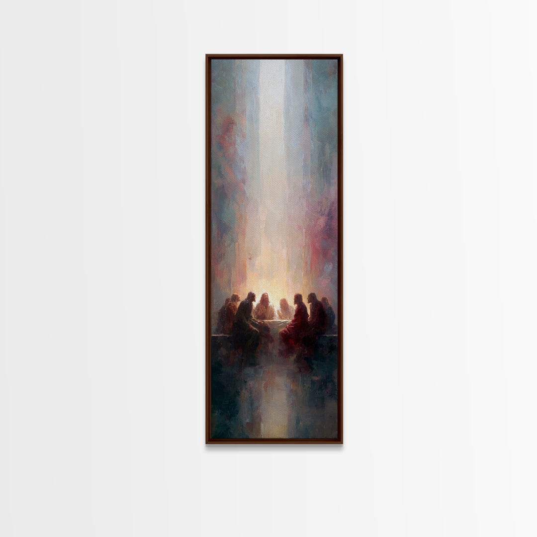 Upper Room Fire - Framed Canvas Print - Tall Narrow Wall Art - Christian Art - Jesus Painting - Christian Art Canvas - Christian Gift Ideas