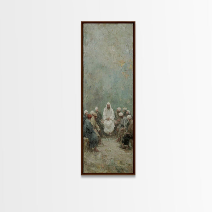 Quiet Teaching Circle - Framed Canvas Print - Skinny Art - Christian Wall Art - Jesus Painting - Christian Art - Christian Art Canvas