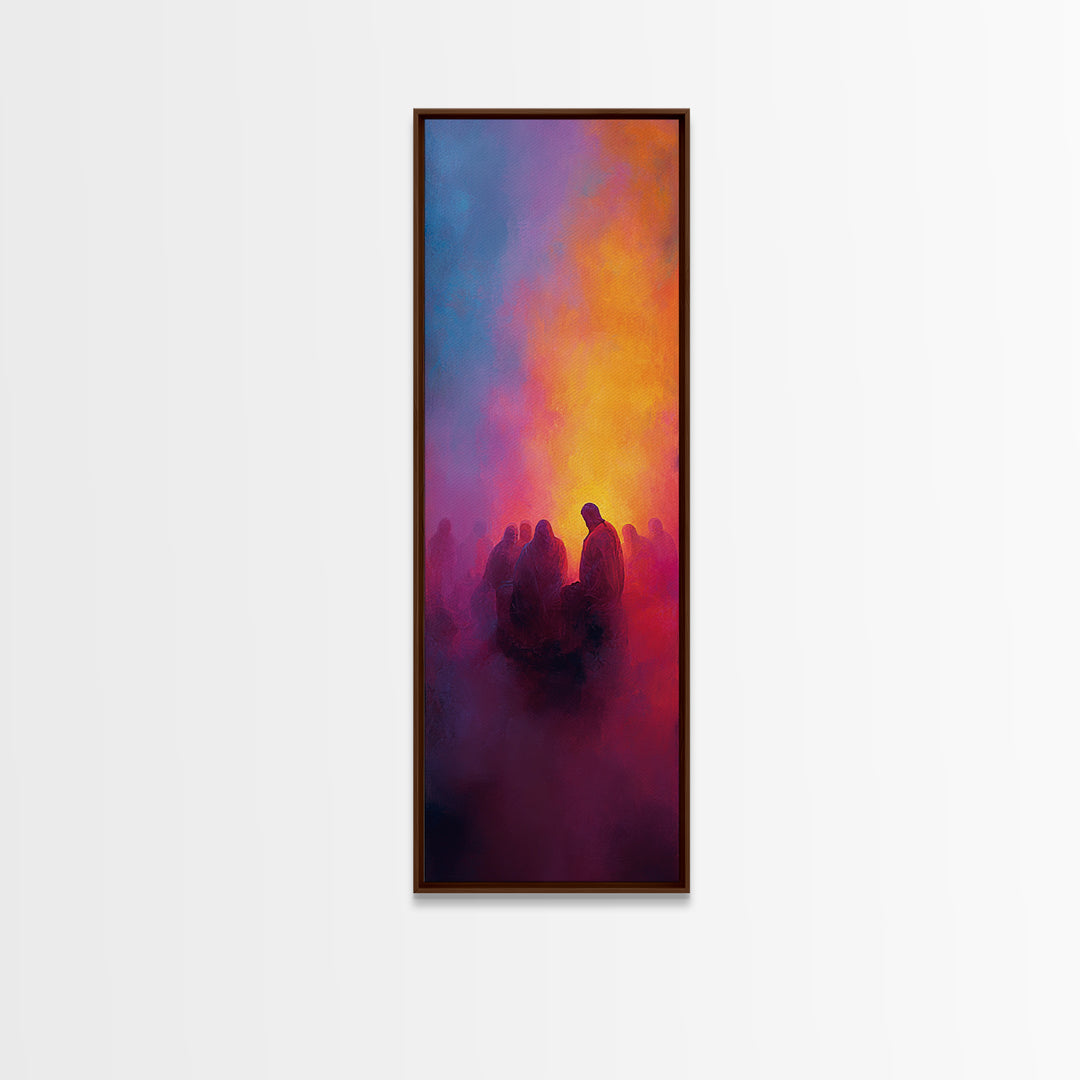 Twilight Ember Circle - Framed Canvas Print - Tall Skinny Art Print - Christian Wall Art - Christian Art - Christian Art Canvas - Jesus Pai