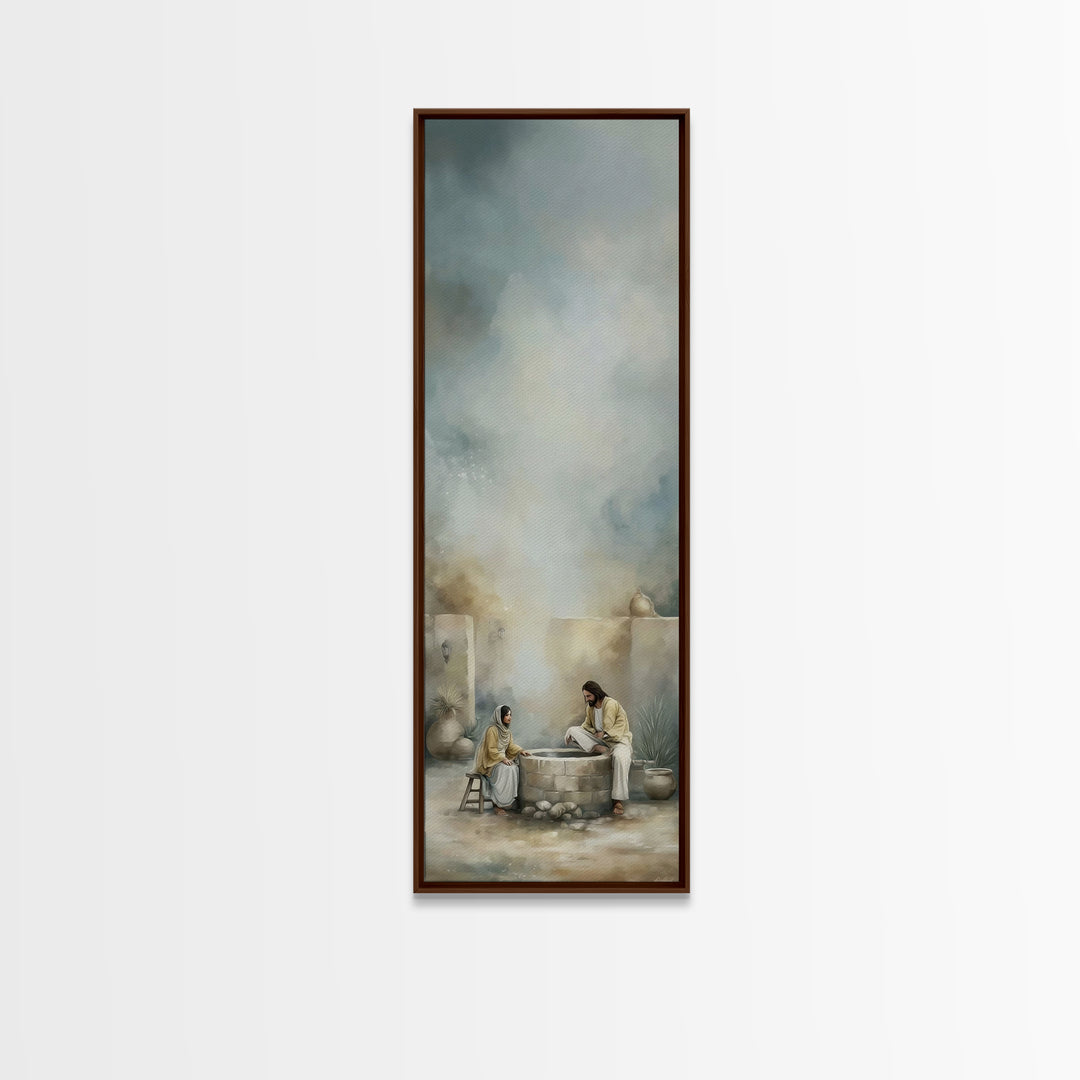 Ancient Well Grace – Framed Canvas Print – Tall Skinny Art Print – Christian Art Canvas – Christian Wall Art – Christian Painting – Christi
