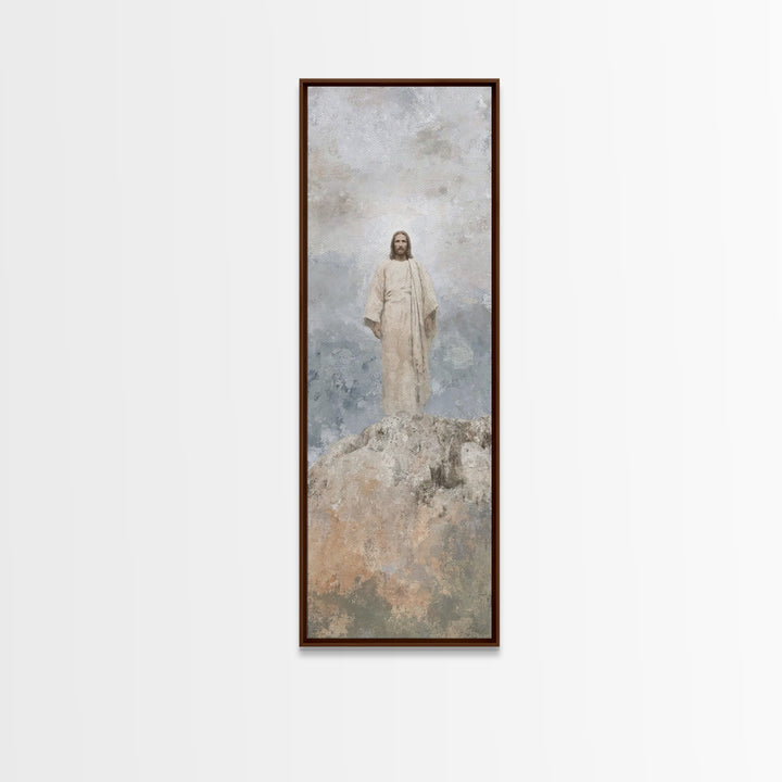 Divine Ascent Peace – Framed Canvas Print – Narrow Art – Christian Art Canvas – Jesus Painting – Christian Wall Art – Christian Christmas A