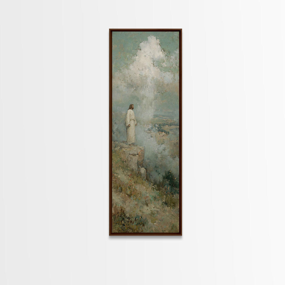 Heavenward Silence | Framed Canvas Print | Skinny Art | Christian Art Canvas | Christian Wall Art | Jesus Painting | Christmas Art
