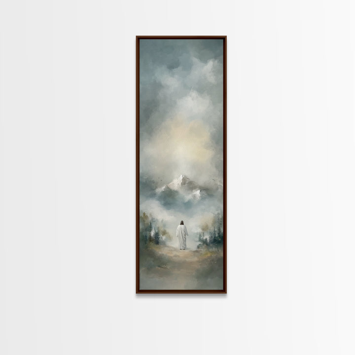 Ascension Serenity – Framed Canvas Print – Tall Skinny Art Print – Christian Wall Art – Christian Art Canvas – Jesus Painting – Christmas A
