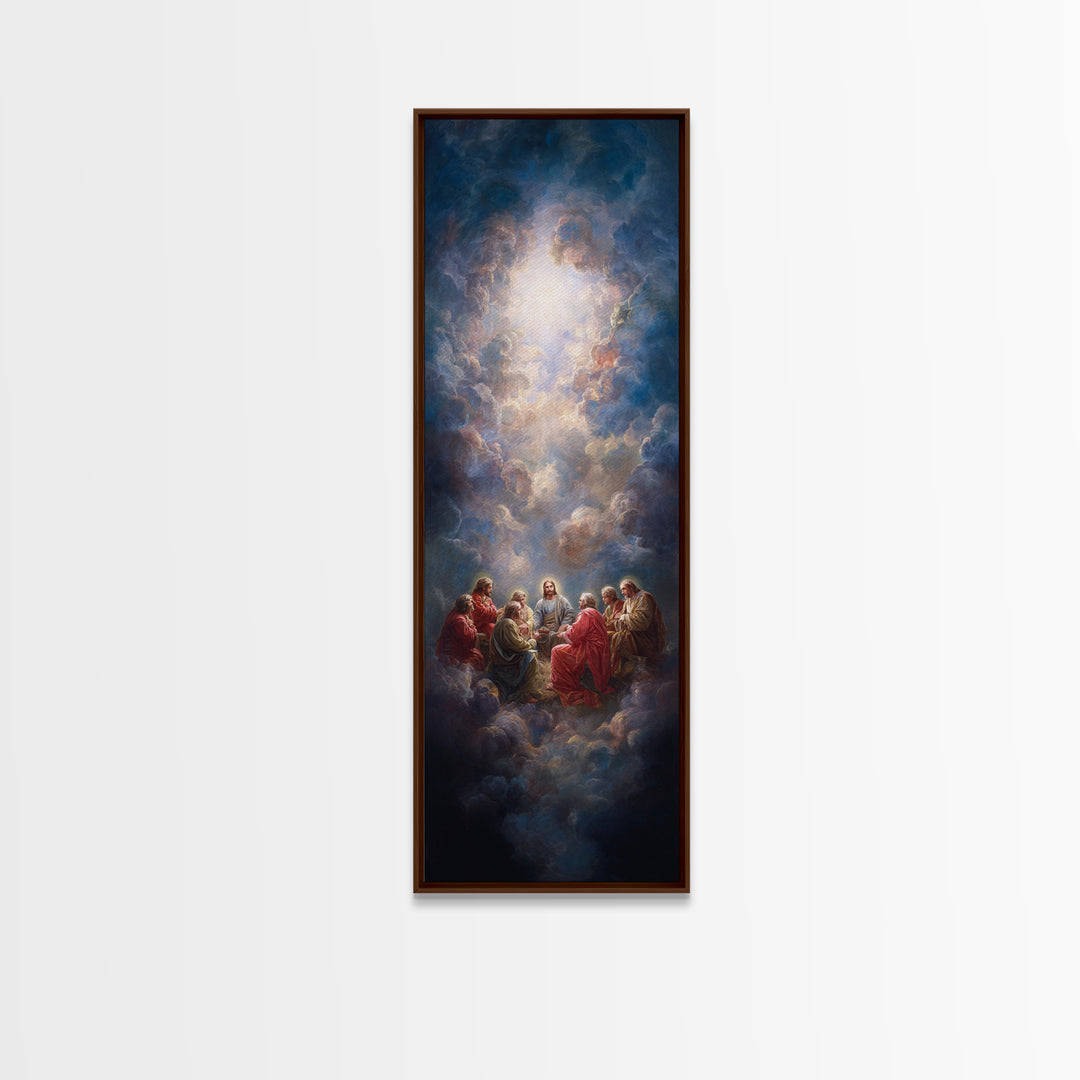 Radiant Visitation, Framed Canvas Print, Tall Skinny Art Print, Christian Wall Art, Jesus Painting, Christian Art Canvas, Christmas Art