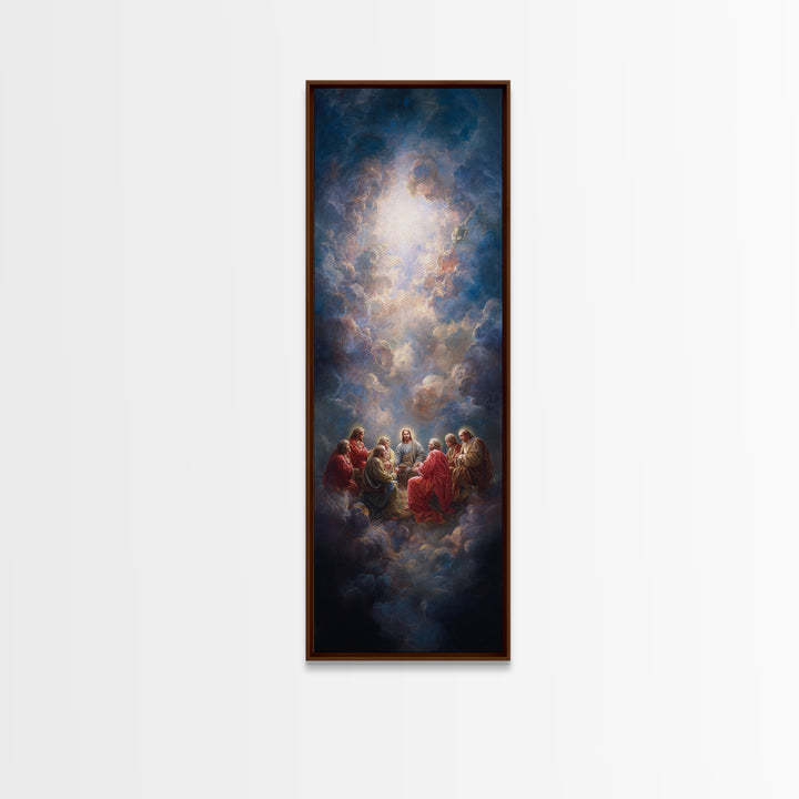 Radiant Visitation, Framed Canvas Print, Tall Skinny Art Print, Christian Wall Art, Jesus Painting, Christian Art Canvas, Christmas Art