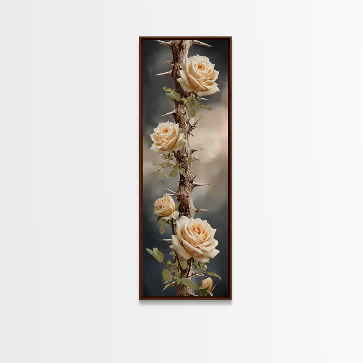 Roses Of Redemption - Framed Canvas Print - Christian Art Canvas - Christian Wall Art - Christian Christmas Art - Christian Gift - Tall Nar