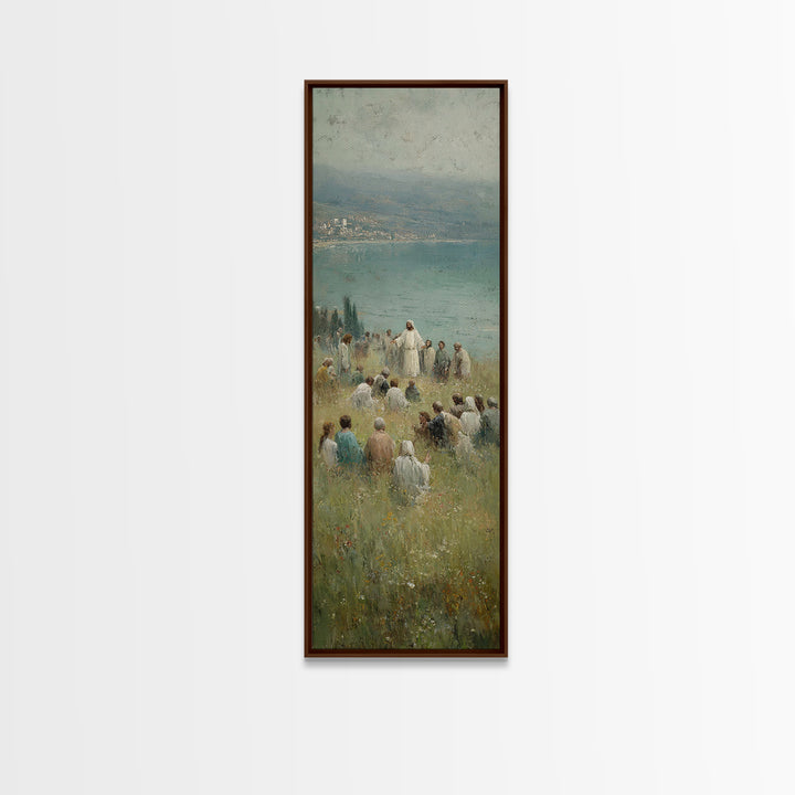 Hillside Of Mercy – Framed Canvas Print – Tall Narrow Wall Art – Christian Wall Art – Christian Art Canvas – Jesus Painting – Christmas Art