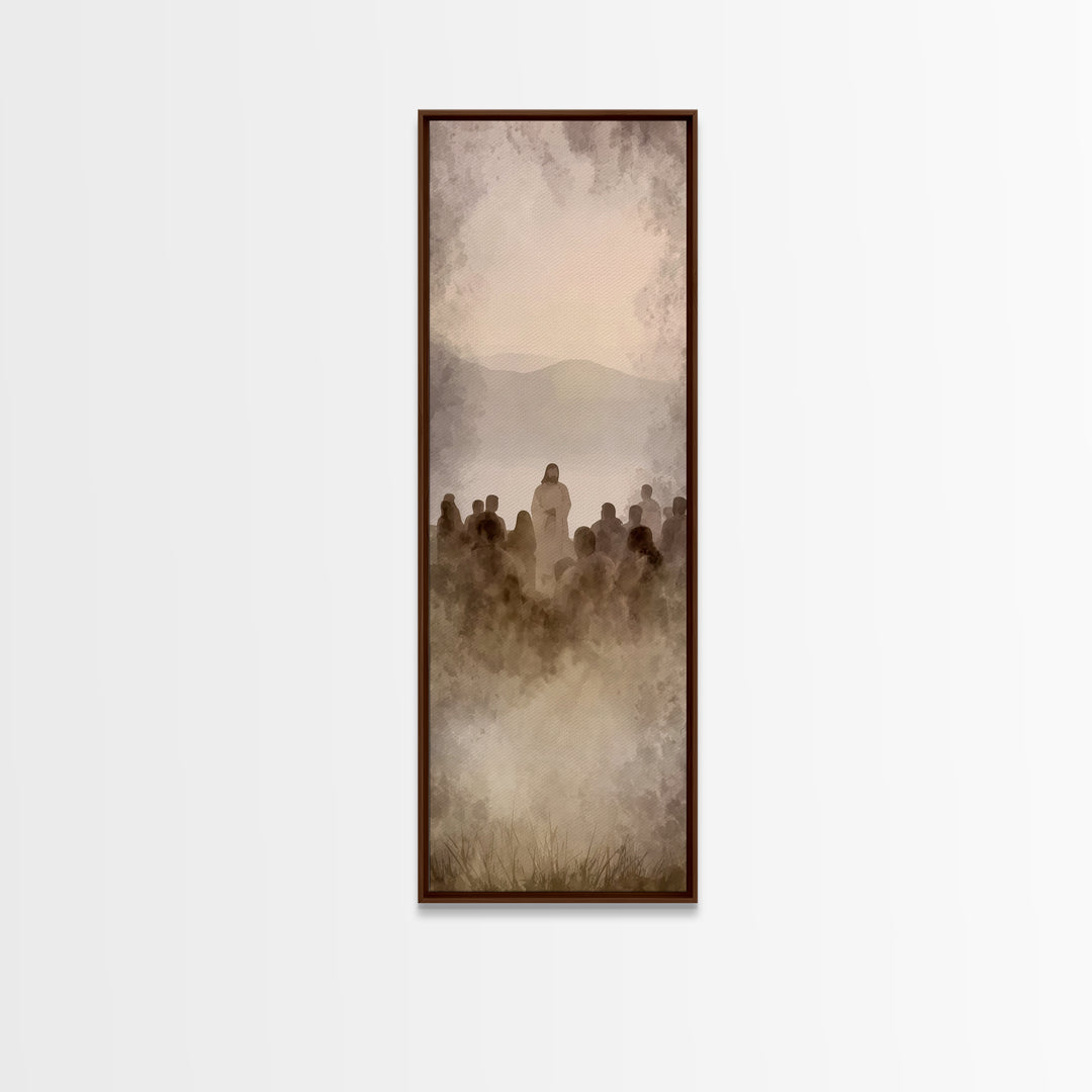 Shoreland Blessing | Framed Canvas Print | Skinny Art | Jesus Painting | Christian Wall Art | Christian Art Print | Christmas Art