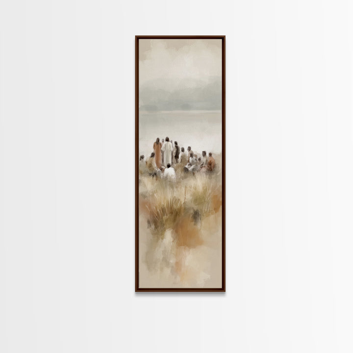 Morning Hope | Framed Canvas Print | Narrow Art | Christian Art Print | Jesus Painting | Christmas Art | Christian Wall Art