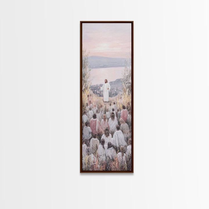 Field Of Light, Framed Canvas Print, Tall Narrow Wall Art, Christian Art Canvas, Christian Wall Art, Jesus Painting, Christmas Art