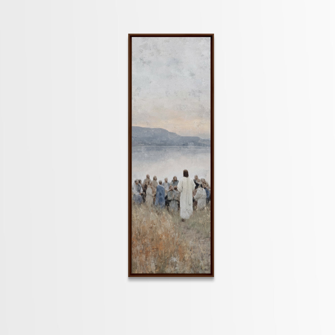 Mountain Calm – Framed Canvas Print – Skinny Art – Christian Wall Art – Christmas Art – Jesus Painting – Christian Art Print